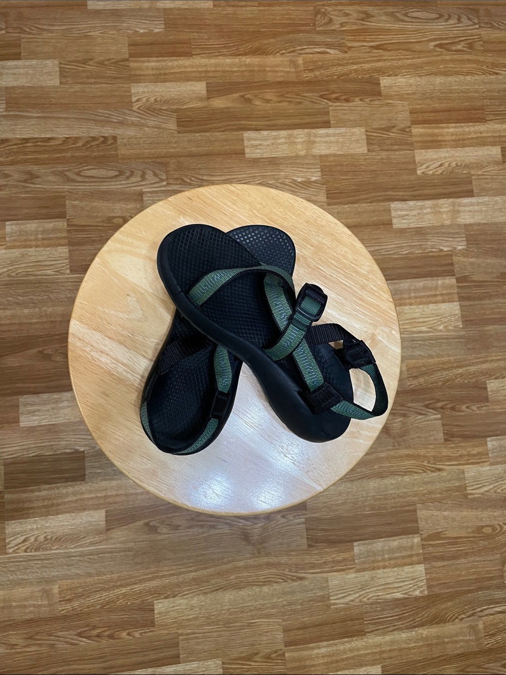 Chaco Black Sandal with Olive Green Straps